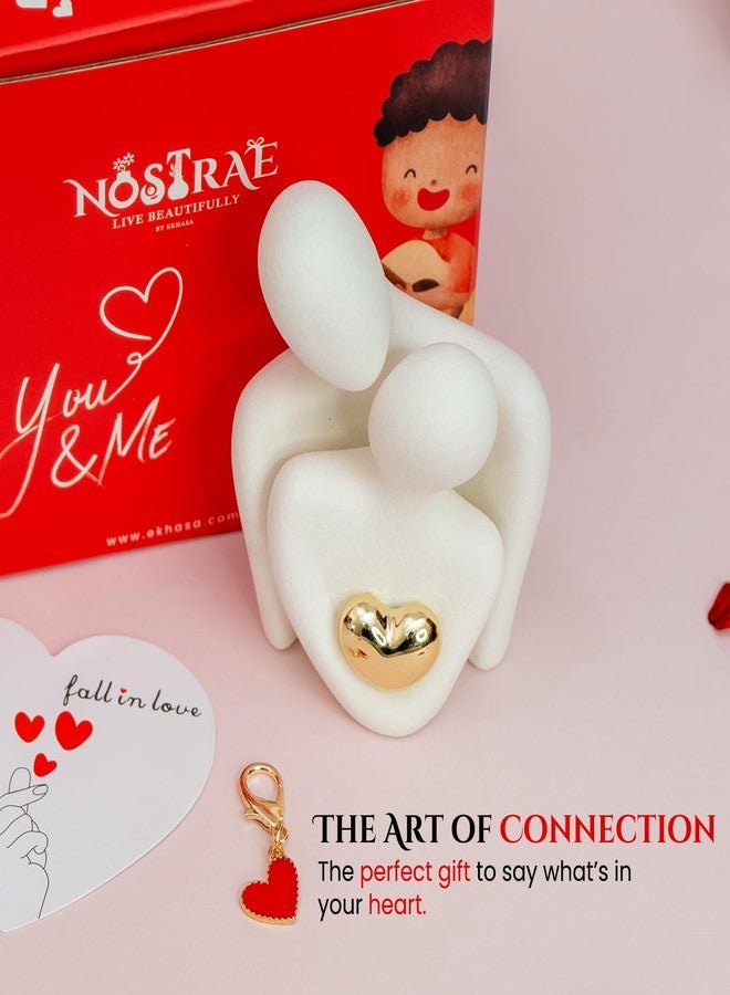 Ekhasa Nostrae by Ekhasa Cute Couples Show Pieces Gift Box for Valentines Day Gift | Romantic Love Showpieces Gift, Birthday Gift | Charm, Pocket Hug Card Heart Gift Box - Image 2